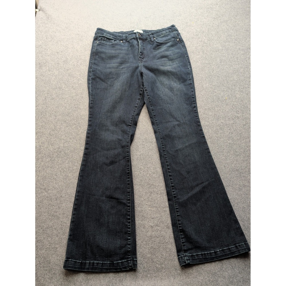 Crown & Ivy Jeans Womens Size 16 High Rise Flared Dark Wash Denim Pants